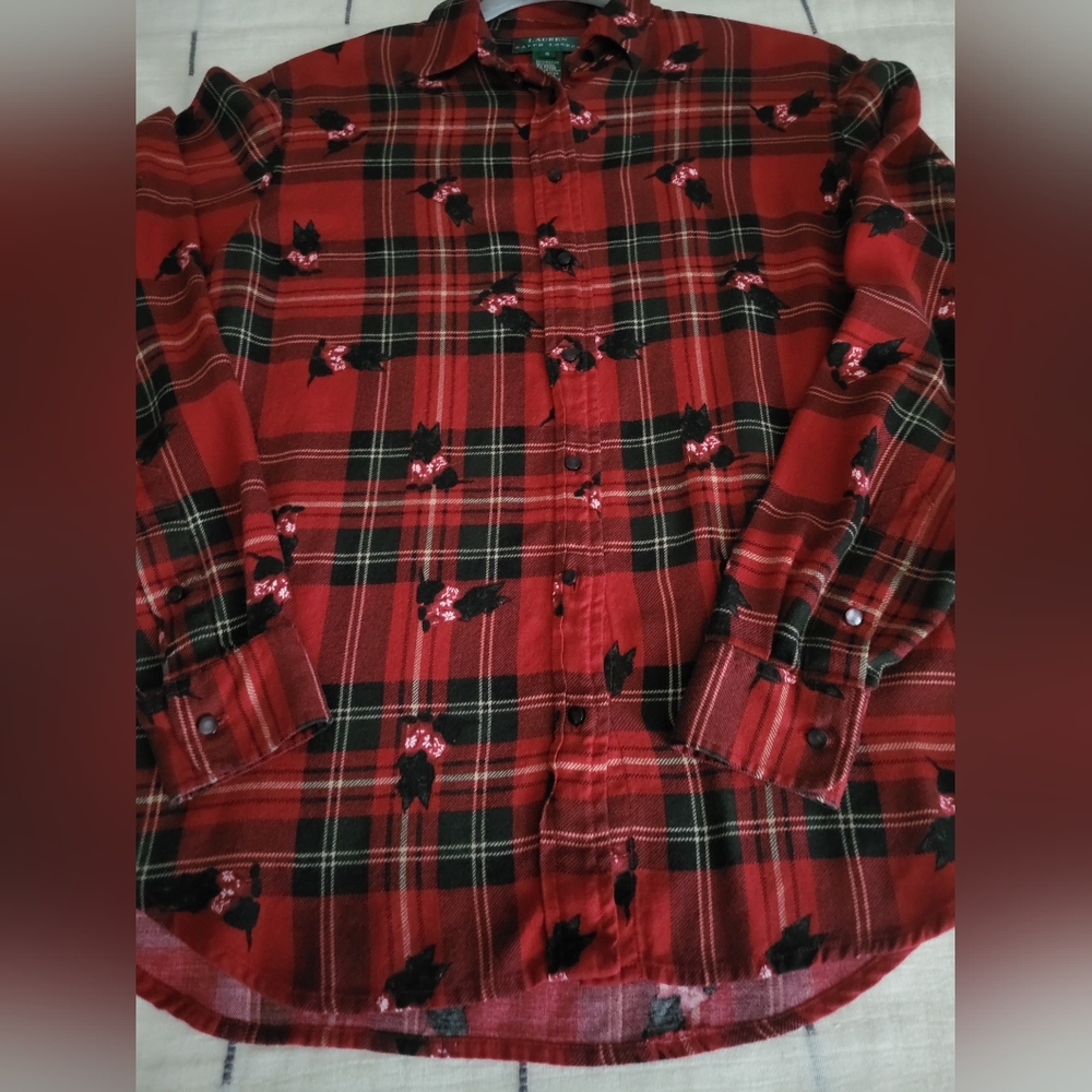 Lauren Ralph Lauren Red Plaid Button Down Shirt - Picture 11 of 12